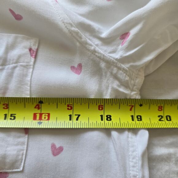 Rails Anthropologie Heart Printed Front Tie Blouse Cropped Button Up Shirt S - Picture 7 of 8